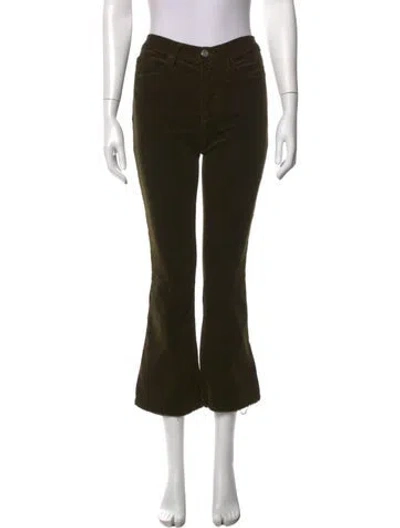 Pre-owned Frame Flared Pants In Green