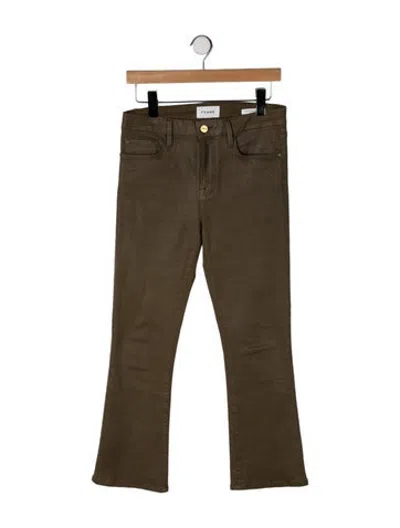 Pre-owned Frame Flared Pants In Green
