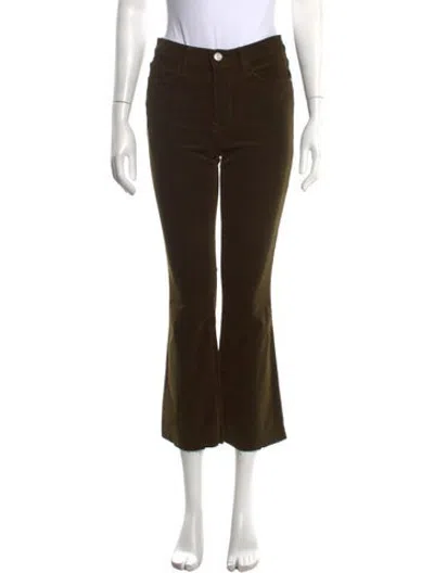 Pre-owned Frame Flared Pants In Green