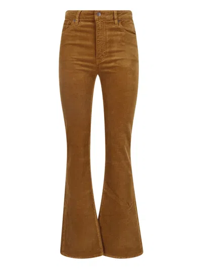 Frame Flared Pants "the Corduroy Reboot" In Brown