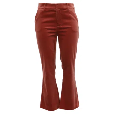 Pre-owned Frame Flared Trousers In Rust Orange Cotton