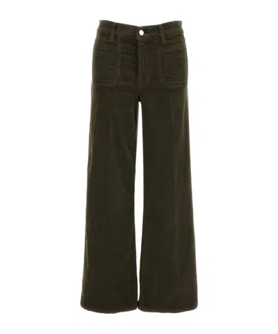 Frame Flared-leg Corduroy Trousers In Green