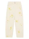 Frame Embellished Low Slung Barrel Jeans In Neutral