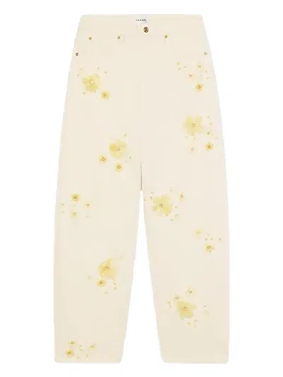 FRAME FLORAL-EMBELLISHED JEANS