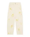 Frame Embellished Low Slung Barrel Jeans In Neutral