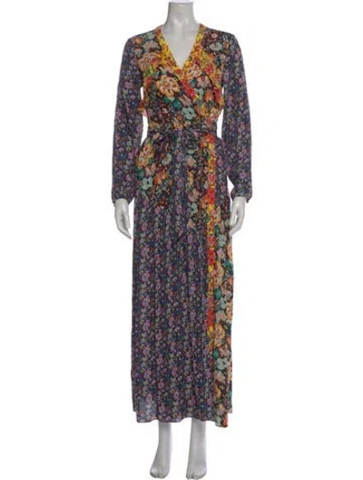 Pre-owned Frame Floral Print Long Dress In Multi