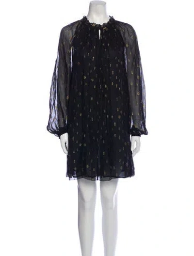 Pre-owned Frame Floral Print Mini Dress In Blue