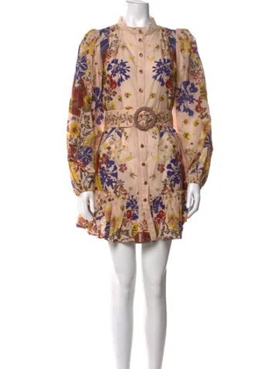 Pre-owned Frame Floral Print Mini Dress In Multi