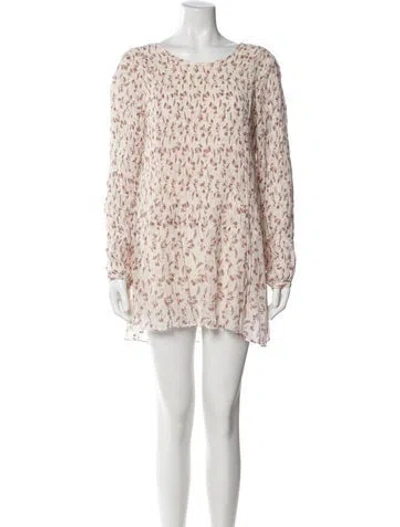 Pre-owned Frame Floral Print Mini Dress In Neutral
