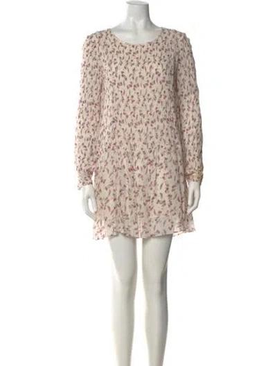 Pre-owned Frame Floral Print Mini Dress In Neutral