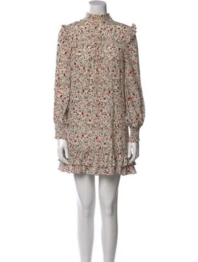 Pre-owned Frame Floral Print Mini Dress In White