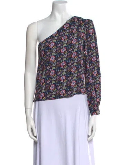 Pre-owned Frame Floral Print One-shoulder Blouse In Multi