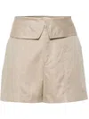 Frame Shorts Aus Einer Baumwoll-leinenmischung In Neutrals