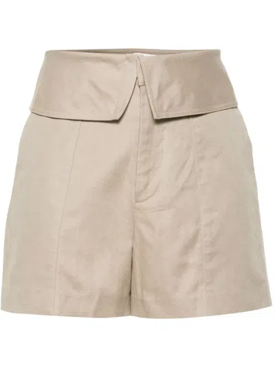 Frame Shorts Aus Einer Baumwoll-leinenmischung In Beige