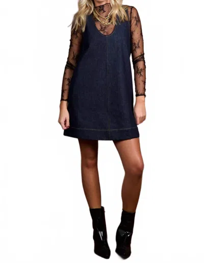 Frame Form Denim Mini Dress In Costar In Multi