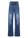 Frame Straight Trousers With Front And Back Pockets In Blue