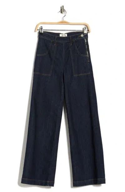 Frame Francoise Wide Leg Jeans In Blue