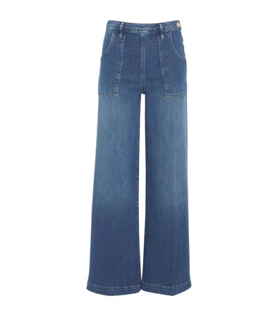 Frame Francoise Wide-leg Jeans In Crossings Clean