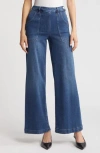 Frame Francoise Wide-leg Jeans In Crossings Clean