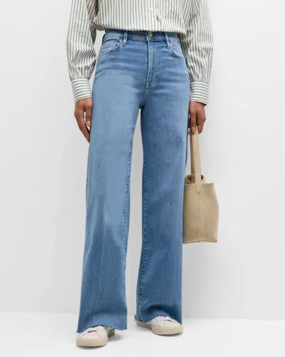 Frame Francoise Wide-leg Jeans In Crossings Clean