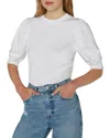 Frame Frankie Puff Sleeve Tee In Blanc