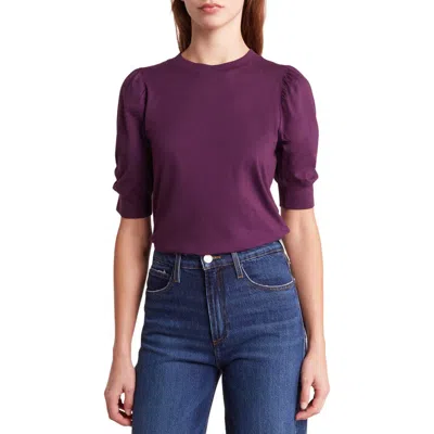 Frame Frankie Puff Sleeve T-shirt In Plum