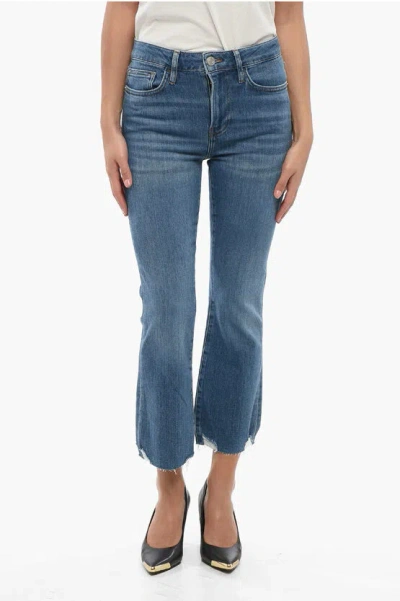 FRAME FRAYED HEM CROPPED BOOT CUT JEANS 21CM