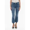 Frame The Ruler Frayed High Waist Ankle Straight Leg Jeans In Blue
