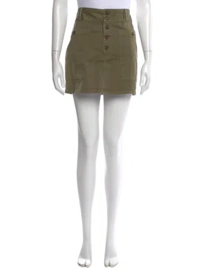 Pre-owned Frame Fringe Trim Accent Mini Skirt In Green