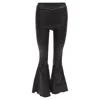 Frame Genuine Lambskin Leather Flared Cropped Pants In Black