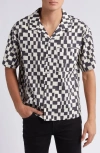 FRAME FRAME GEOMETRIC PRINT LYOCELL & COTTON CAMP SHIRT