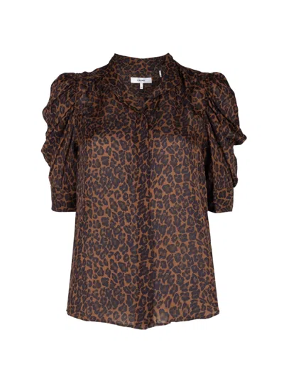 Frame Gillian Leopard-print Top In Animal Print