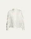 Frame Gillian Long-sleeve Silk Top In Off White