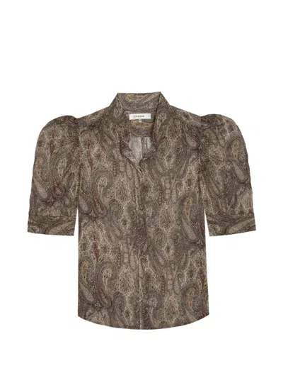 Frame Gillian Paisley-print Blouse In Black
