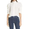 Frame Gillian Puff-sleeve Silk-chiffon Blouse In White