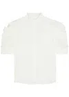 Frame Gillian Puff-sleeve Silk-chiffon Blouse In Off White