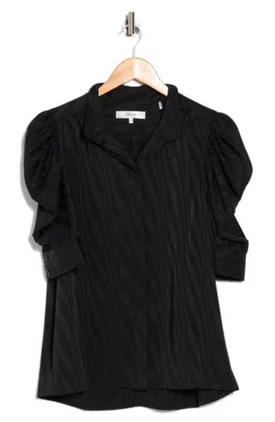 Frame Gillian Puff Sleeve Top In Black
