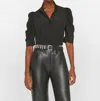 Frame Gillian Puff-sleeve Silk-chiffon Blouse In Black
