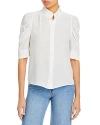 Frame Gillian Puff-sleeve Silk-chiffon Blouse In Off White