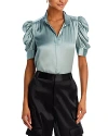 Frame Womens Sage Gillian Puffed-sleeve Silk Top In Sage