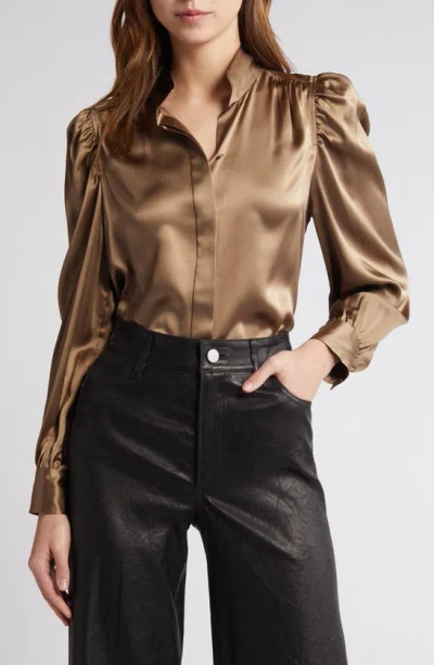 Frame Gillian Silk Top In Earth