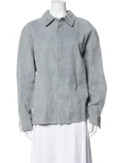 Pre-owned Frame Goat Leather Jacket In Gray