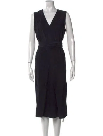 Pre-owned Frame Goat Leather Midi Length Dress In Black