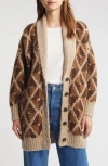 Frame Cardigan Aus Einer Alpakamischung Mit Intarsienmuster In Cream Multi