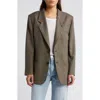 Frame Grandfather Check Blazer In Brown Multi