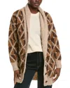 Frame Cardigan Aus Einer Alpakamischung Mit Intarsienmuster In Brown