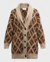Frame Cardigan Aus Einer Alpakamischung Mit Intarsienmuster In Cream Multi