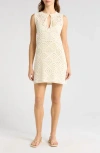 Frame Granny Square Crochet Dress In Cream
