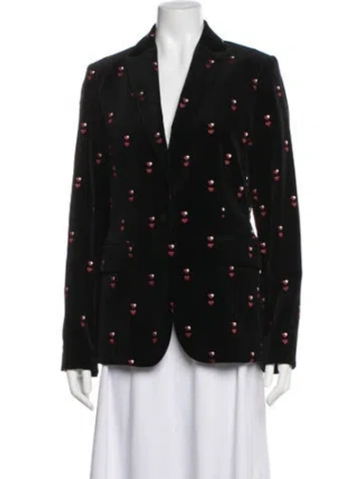 Pre-owned Frame Graphic Print Blazer In Black
