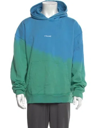 Pre-owned Frame Graphic Print Crew Neck Hoodie In Green